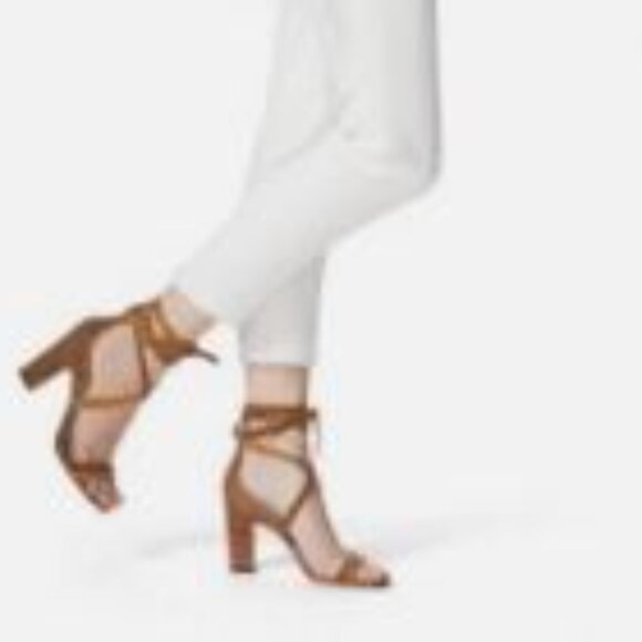 Jimmy Choo Flynn 85 Suede Ankle Wrap Sandals - Picture 2 of 7